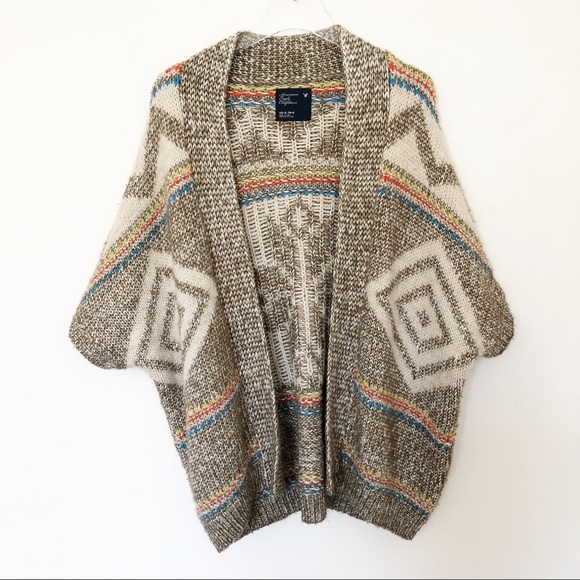 American Eagle Outfitters Sweaters - AEO | Short Sleeve Cardigan Southwestern Poncho